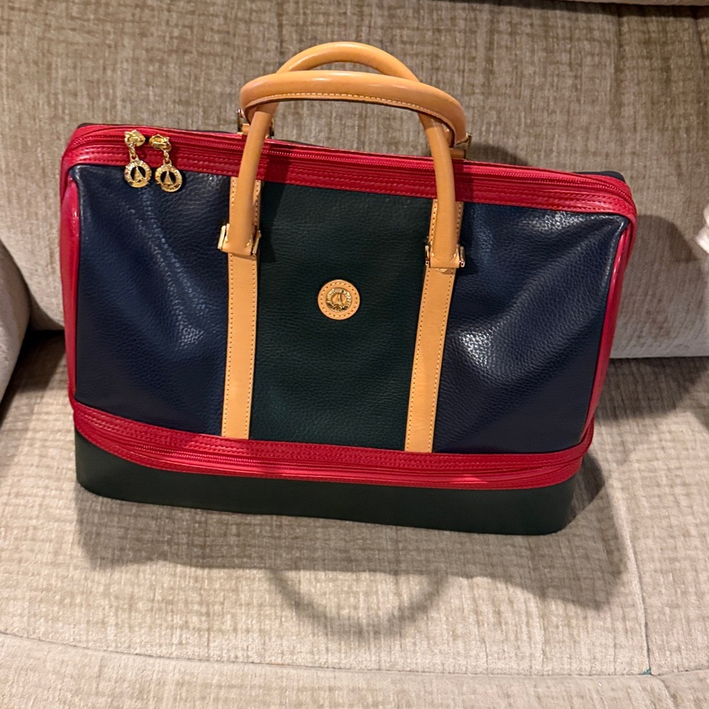 La tour Eiffel 1887 leather multicolored rare Italian luggage duffel bag